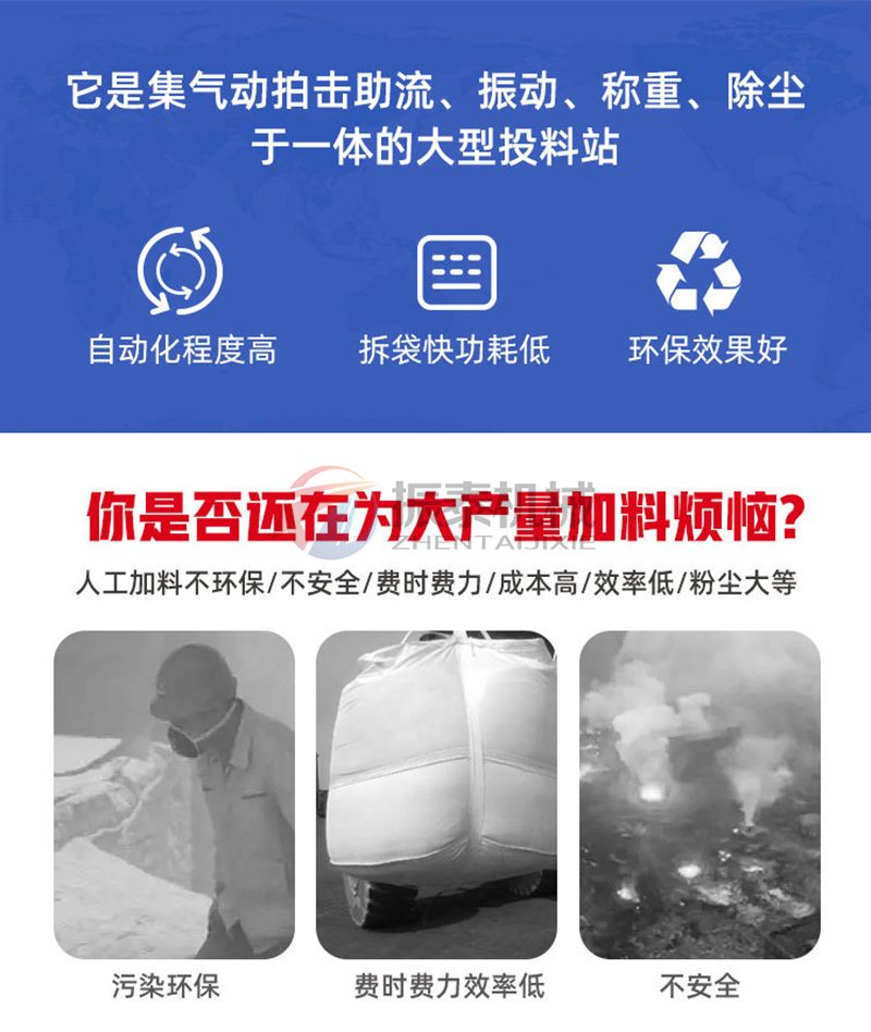 工業(yè)廢鹽噸袋拆包機(jī)優(yōu)勢特點